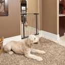MidWest Homes for Pets 39-Inch High Walk-Thru Pressure Mounted Steel Dog Gate, Expands to 38 Inches Wide, Includes 3-inch Extensions, Textured Graphite