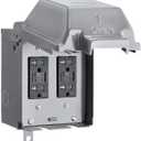 SURAIELEC Outdoor Electrical Box Waterproof, Dual 20 AMP WRTR GFCI Receptacles, Weatherproof Outlet Box with Metal 3R Enclosure, Lockable Outlet Cover, GFCI Outlet for Garden, Outdoor Lights