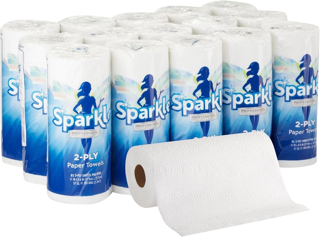 Georgia-Pacific Sparkle 2-Ply Perforated Roll Paper Towels by GP PRO (Georgia-Pacific), White, 2717714, 85 Sheets Per Roll, 15 Rolls Per Case