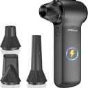 Compressed Air Duster 180000RPM Super Power Cordless Electric Air Duster with 3-Speed Turbo Fan, Rechargeable Air Blower for Computer, Keyboard, Car, Camera & Home Cleaning
