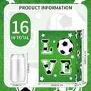 W WINTMING 16Pcs Soccer Gift Bags Team Party Favor Bag for Treat Candy Snack Soccer Goodie Bags with Handles Small Paper Bag for Sports Events Birthday (soccer2), 8.66 x 6.3 x 3.15 inches