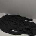 FANDEE Maxi Dress for Women, Casual V Neck 3/4 Sleeve Long Dresses with Pockets Black 3XL