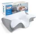 HOMCA Memory Foam Cervical Pillow, 2 in 1 Ergonomic Contour Orthopedic Pillow for Neck Pain, Contoured Support Pillows for Side Back Stomach Sleepers, Grey