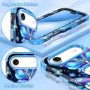 LONTECT for iPhone Air Case Glow in The Dark Three Layer Heavy Duty Shockproof Hard PC+Soft Silicone Rugged Full Body Protective Case for Women Girls,Sky Blue