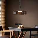 Mid Century Modern Chandelier: Glass Pendant Light for Kitchen Island - Retro Light Fixture for Dining Room (Grey)
