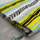 Del Mex Classic Mexican Blanket, Large Authentic Woven Falsa Throw (70"x50"), Artisan Southwest Dcor for Beach, Yoga, Outdoors (Mint/Yellow)