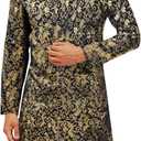 Runcati Mens Kurta Sherwani Coats Kaftan Indian Ethnic Royal Suits Mandarin Collar Wedding Festive Party Blazer  XL/XXL