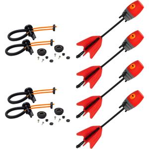 Zing Z Tek Bow Bungee Replacements and Arrow Refill Pack - Includes 2 Orange Z Tek Bungee Sets and 4 Red Zonic Whistling Arrows, Launches up to 250 Feet