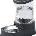 Gardner Pet Automatic Dog Water Dispenser Gravity Stainless Steel Water Waterer Feeder, 100% BPA-Free Large Capacity Water Feeding Bowls for Medium & Large-Sized Dogs,Cats, Other Pets -(2.1 Gallons) (Dark Grey)