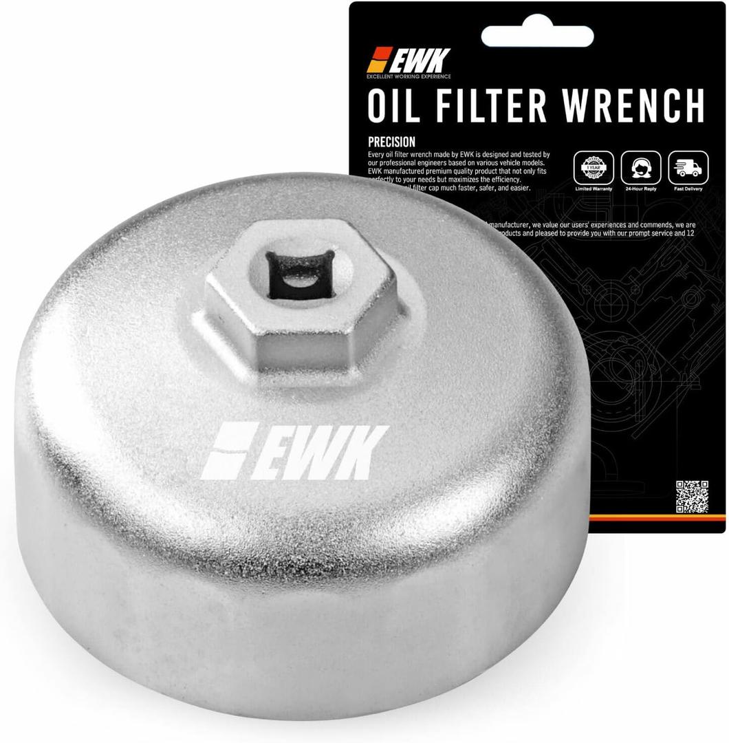 EWK 86mm 16 Flutes Forged Oil Filter Wrench for BMW Cartridge Style Oil Filter Housing Cap