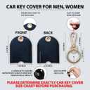 5 x Leather Keys Sleeve for Broken Car Key Loop Replacement, Keychain Cover Cute Protector and Holder for Men, Women (Blue)