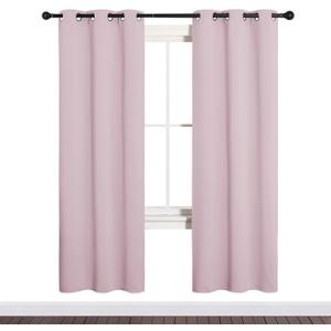 NICETOWN Blackout Curtain Panels for Girls Room, Nursery Essential Thermal Insulated Solid Grommet Top Blackout Drapes (Lavender Pink, 1 Pair, 34 x 72 inches)