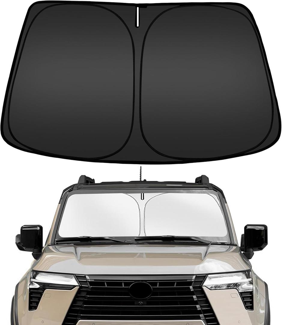 ARISMOTOR Windshield Sun Shade for Le-xus GX 550 2024-2025 2026, Custom Fit Foldable Front Window Sunshade Sun Visor Protector, Block UV Rays Keep Your Car Cooler