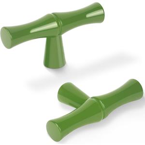 Green Cabinet Knobs,Zinc Alloy Solid Dresser Single Hole Cabinet Pull Luxury Drawer Knob Hardware for Bedroom, Kitchen 6 Pack ZJ01