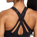 Yvette Sports Bra High Impact Adjustable Criss Cross Back, Full Support for Large Bust No Bounce (Black, XXL)