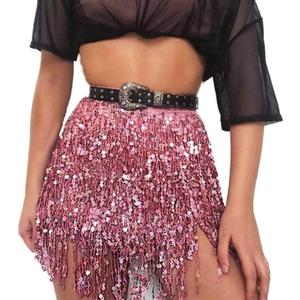 Wuchieal Belly Dance Skirt Hip Scarf Dance Hip Belt Latin Dance Hula Hip Scarf (S)