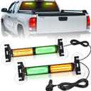 Nilight 40LED Amber Green Emergency Strobe Traffic Advisor Light Bar with Suction Cups Dash Safety Warning Hazard Flashing Lights Interior Front/Rear Windshield for Trucks Construction Vehicles