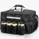 Foraineam Insulated Food Delivery Bag with 4 Cup Holders/Drink Carriers, Large Catering Thermal Bag, Pizza Warmer Carrying Case, Insulated Hot & Cooler Bags for Beverages, Grocery, Food Transport