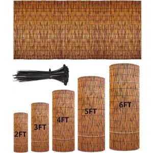 Bamboo Reed Fencing - Decorative Backyard Fence Rolls, Outdoor Privacy Screen Curtain for Room, Porch, Pool, Roof, Wall - Weatherproof (Size: 91x610CM(3x20ft))