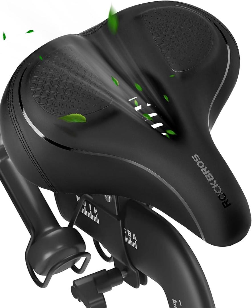 ROCKBROS Oversized Bike Seat for Peloton Bike+ Seat Replacement Wide Comfortable Bike Seat Cushion Exercise Bike Seat, Black