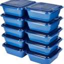 GoodCook Meal Prep 3 Cup Square, 20-Piece, Blue, Made without BPA