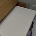 Folding Table 4FT Camping Table Portable Heavy Duty Plastic Rectangular Outdoor Dining Table Steel Legs Fold-in-Half with Carrying Handle for Indoor,Picnic,Party,Wedding,Events(White)