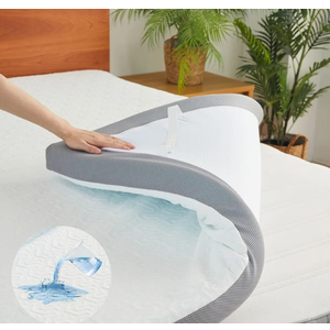 Gel Memory Foam Mattress Topper Twin Size, Firm Bed Mattress Topper Waterproof for Body Support & Pressure Relief, with Removable Cover, Soft & Breathable, Gray 4 Inch Thickness
