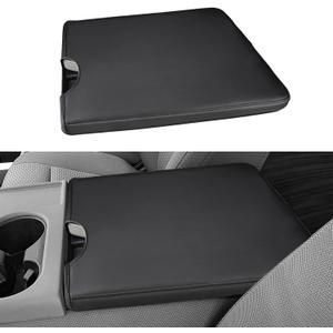 INTGET Center Console Armrest Cover for 2026 Ford F150 Accessories 2015-2023 2024 2025/for F250 F350 F450 F550 2017-2026 40/20/40 Jump Seat Car Arm Rest Lid Seat(black stitches, 2015-2026 Jump Seat)