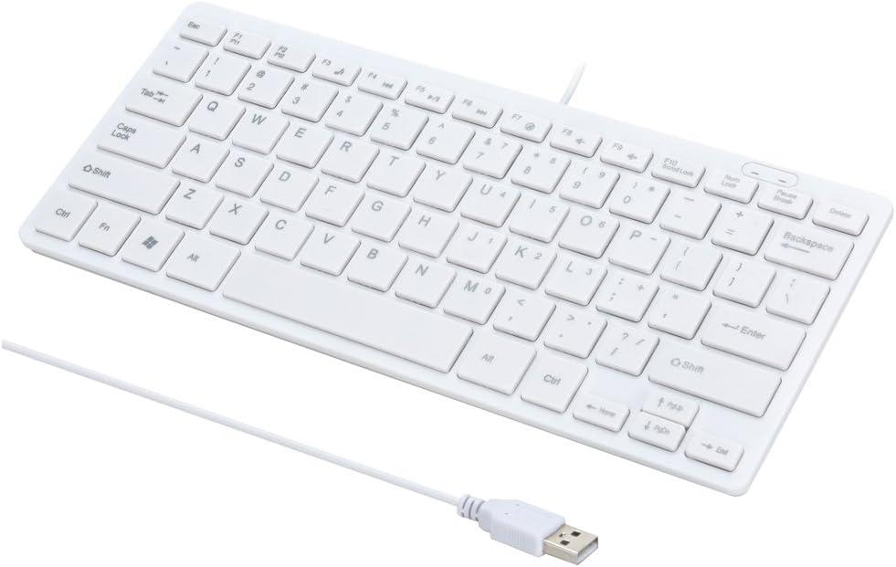 I Focus MCSaite Mini 78 Keys Wired Keyboard - with Keyboard Cover Computer keypad for Laptop MAC Windows 10/8 / 7 / Vista/XP(White+Keyboard Film)
