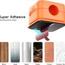 2 x Magnetic Cord Organizer Holder, 6 Pack Desk Cable Clips Management, Hide Phone Charging Cable Keeper, Strong Adhesive Wire Charger Holder for Nightstand, Kitchen Appliances, Office Supplies (Orange)