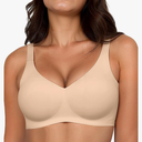 Gailife Smooth Wireless Jelly Bras for Women No Underwire Seamless Push Up Bra Full Coverage Soft Suppor Tshirt Bralettes size 44D