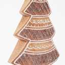 2 x WDS WONDROUS Gingerbread Christmas Tree Collectible Figurines Christmas Decorations, Set of 2 Gingerbread Xmas Trees Decor Party Decoration Gift for Table Centerpiece Desktop