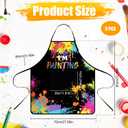 3 Pcs Painting Artist Apron with 2 Pockets, Colorful Artist Smock, Adjustable Painting Aprons for Adults