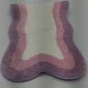 HAOCOO Bathroom Runner Rug, 18x47 inch, Microfiber Luxury Soft Non Slip Washable, Room Decor Aesthetic Long Rug for Indoor Doormat Tub Bedside Decor (3'11" x 1'6" (Irregular), Light Purple/Pink)