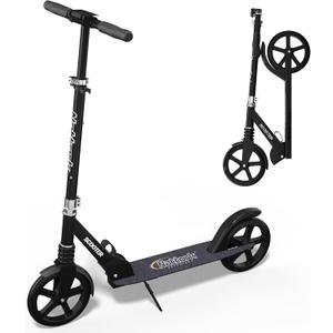 Nattork Kick Scooter for Age 6+ Kids Teens Adults, Max Load 240 LBS, Adjustable Height Foldable with 8" Large Wheels, Anti-Shock Suspension