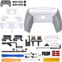 eXtremeRate RISE4 Plus MAX Back Paddles Kit with Clicky Trigger Stops & Rubberized Grip for PS5 Controller BDM-010 020, Remappable Back Buttons Kit for PS5 Controller - White Gray - NO Controller