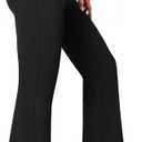 Flare Leggings for Women High Waisted Yoga Pants with Pockets Workout Gym Work Tummy Control Bootcut Leggings (Medium, Black)