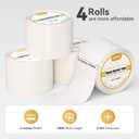 Vapor Barrier Tape 4 Rolls, 4" Wide x 180' Long Moisture Barrier Tape, 9 mil White polyethylene Tape, Moisture Sealing and Seams for Crawl Spaces, Vapor barriers, Marine, Insulation