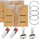 Travelers Journal Notebook Accessories Kit Include Travel Kraft File Folder, Zipper Case, Pen Holder, Binder Clip and Elastic Bands Travel Accessories Supplies(2 Pack,Standard Size)