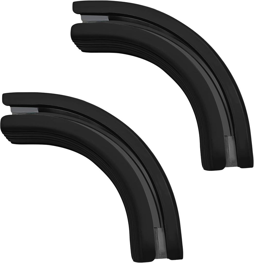 ZSHINE Curtain Single Tracks Heavy-Duty Curtain Rails 90 Degree Connector for Living Room Bedroom Room Divider (Black)