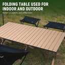 Folding Camping Table, Portable Carbon Steel Low Picnic Table for Outdoor BBQ, Beach & Tailgating, Heavy Duty 47.2" L x 26.1" W, with Carrying Bag