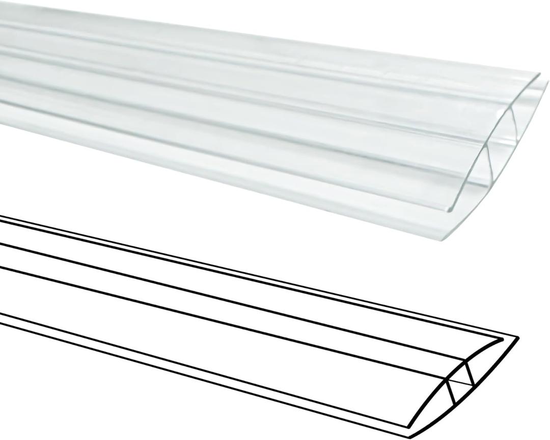 10 PCS Polycarbonate Greenhouse H-Clip Connectors 4ft Length, Fits 0.16 & 0.24 Twin-Wall Polycarbonate Panels Duty Dust, Rain & Moisture Protection Durable (H-Clip 4' 1.57 0.24)