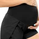 POSHGLAM Womens Maternity Shorts Over Belly Workout Running Casual Summer Pregnancy Shorts
(Black, Medium)