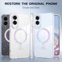 DOMAVER Magnetic for Samsung Galaxy S25 Edge Case Clear Glitter [Compatible with MagSafe] Bling Sparkle Soft Protective Cover Compatible with Samsung S25 Edge -Glitter Clear