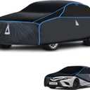 Hail Protector Car Cover with Thick Multi-Layered EVA | Gift Windshield Sun Shade | Hail Blanket Custom Fit Sedan. (black)