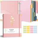 Aesthetic 3 Ring Binder 1 Inch Cute Three Round Rings Binders with Dividers Suitable for 8.5 x 11 Letter Size Paper Loose Leaf Binder with 2 Pockets for School Work, Pink