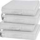 Outdoor Chair Cushions for Patio Furniture, Patio Chair Cushions, Waterproof Replacement Patio Furniture Cushions with Adjustable Ties, Portable Handle, 19x19x3 Inch Set of 4 Beige