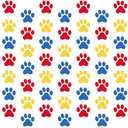 Duraaamo 8 Packs Dog Party Banner Decorations red Blue Paw Print Paper Garland Dog Birthday Paper Hanging Cutouts Colorful Paw Banners for Lets Pawty Pet Birthday Party Supplies Decor (Bright Paws)