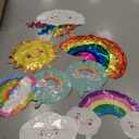 6 pieces of cloud balloon decoration 26 inch smiling cloud rainbow aluminum film balloons, suitable for parties, outdoor activities, and home decoration