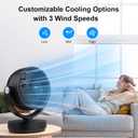 JRD Air Circulator Fan for Bedroom, 13Inch 28dB Quiet Table Fan, 90Oscillating Fan, 120 Adjustable Tilt, 3 Speeds, 7H Timer, Powerful Desk Fan for Whole Room Home Office